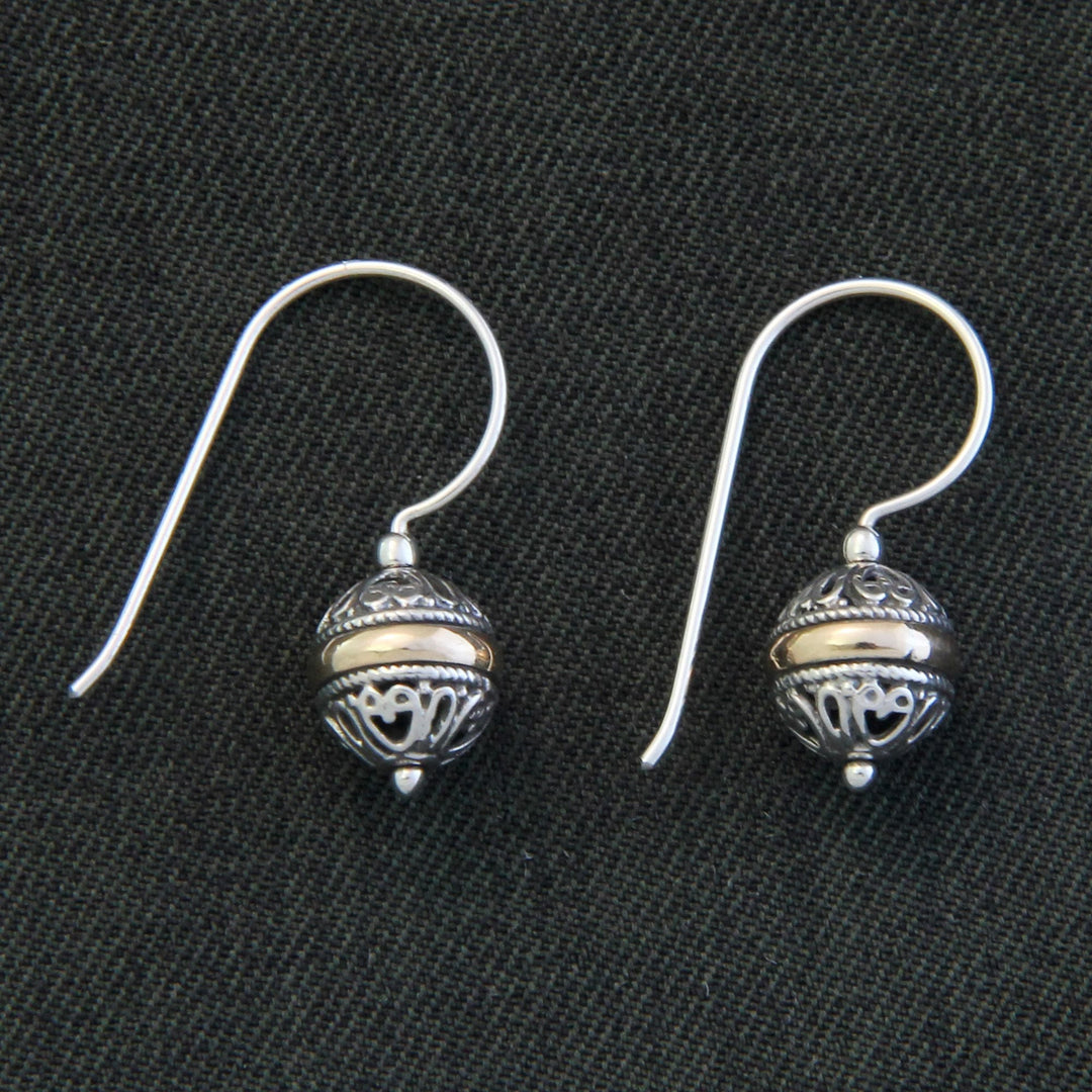 Sterling Silver and Gold Accent Dangle Earrings - Lampion