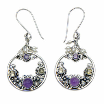 Pearl and Amethyst Earrings from Artisan - Frangipani Moons