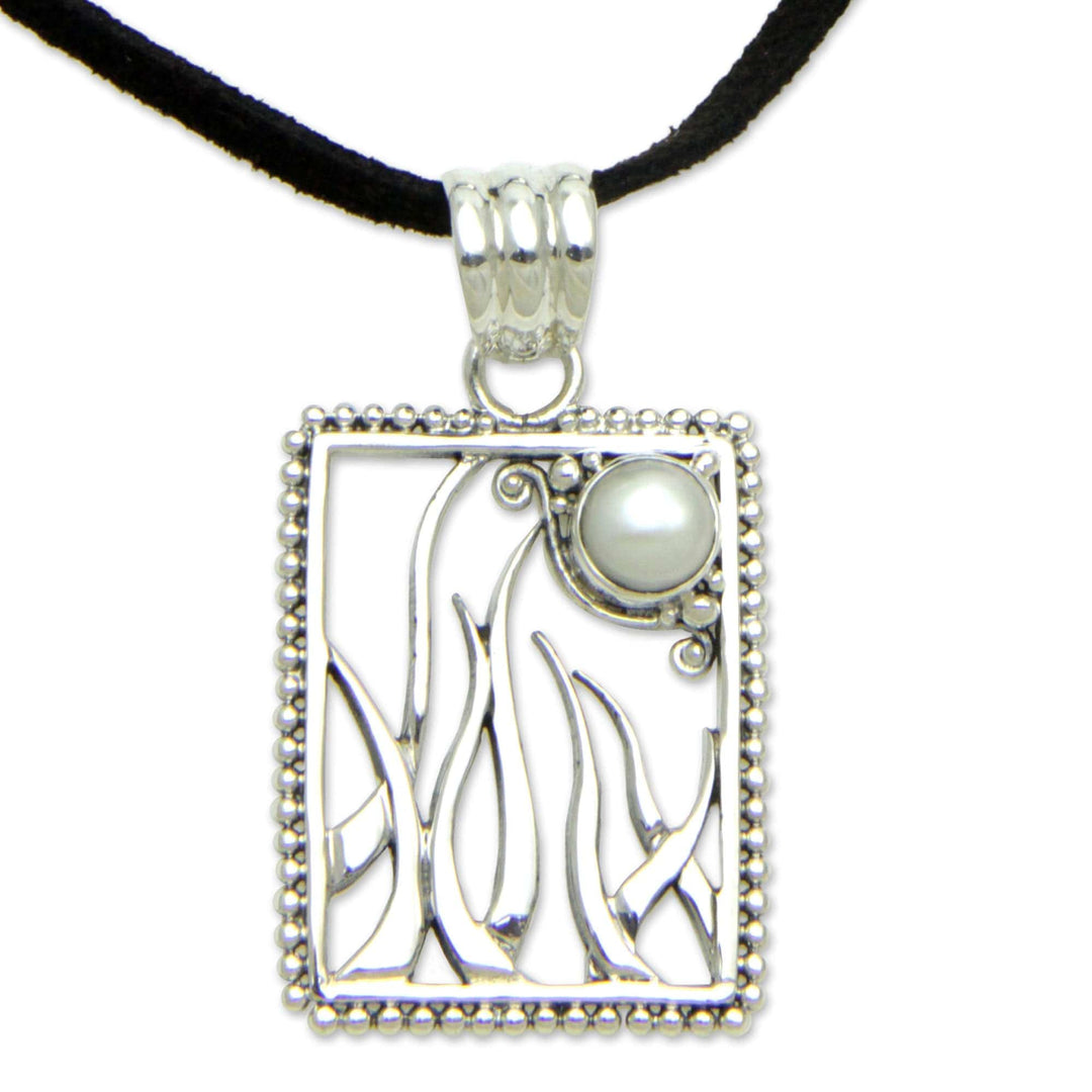 Pearl and Sterling Silver Necklace Jewelry - Nature's Moon