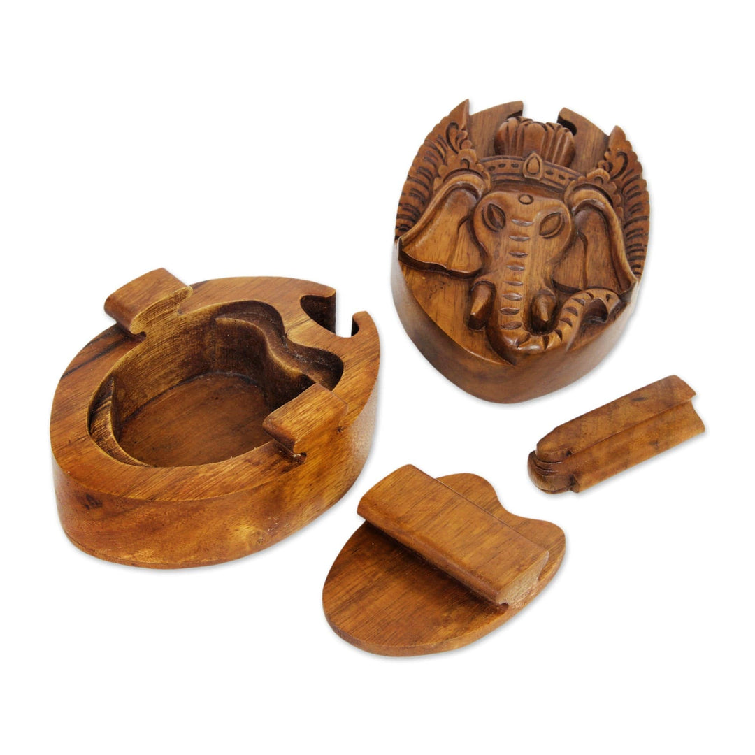 Wood Puzzle Box - Auspicious Ganesha