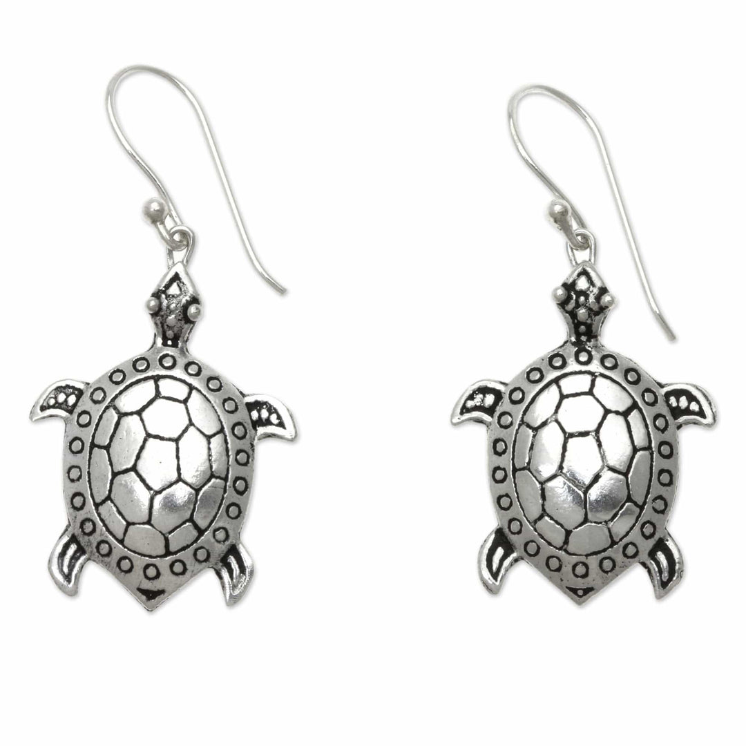 Silver Turtle Earrings - Turtle of the Sea