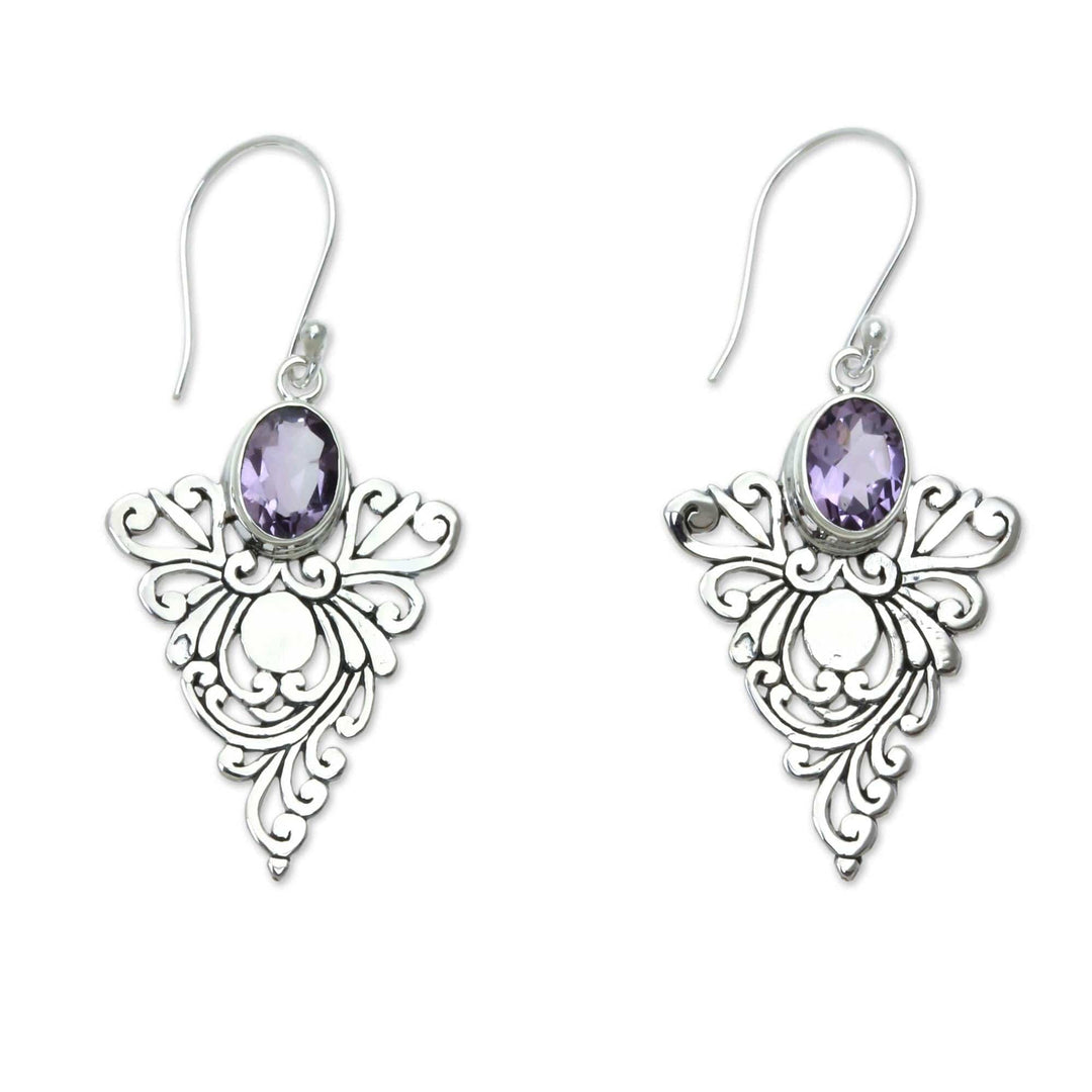 Amethyst Dangle Earrings - Java Peacock