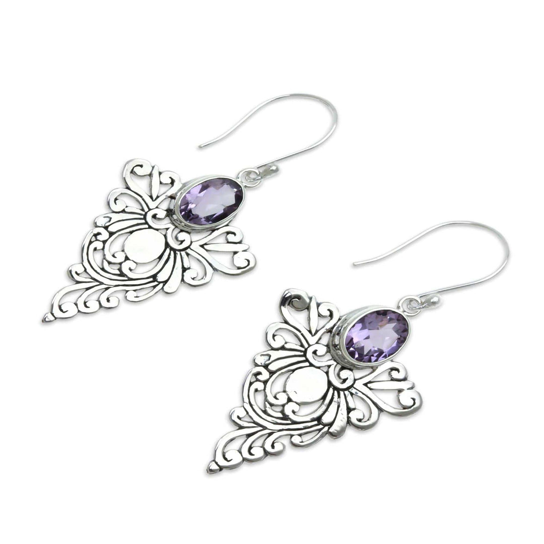 Amethyst Dangle Earrings - Java Peacock