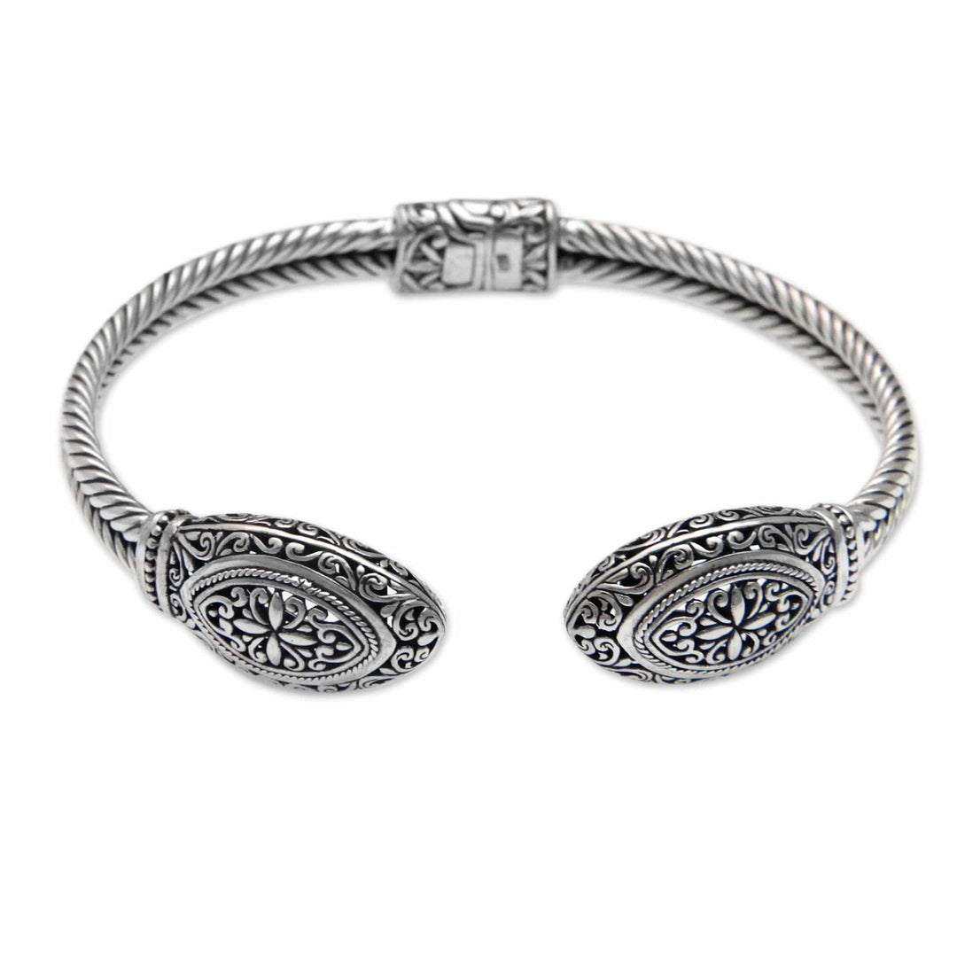 Grand Sterling Silver Cuff Bracelet Jewelry - Majapahit Grandeur