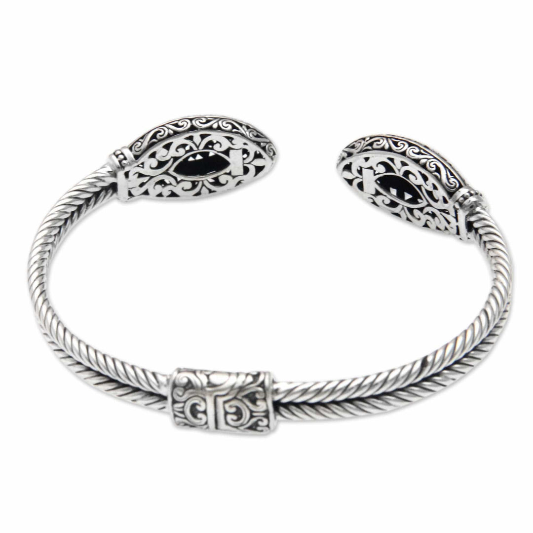 Grand Sterling Silver Cuff Bracelet Jewelry - Majapahit Grandeur