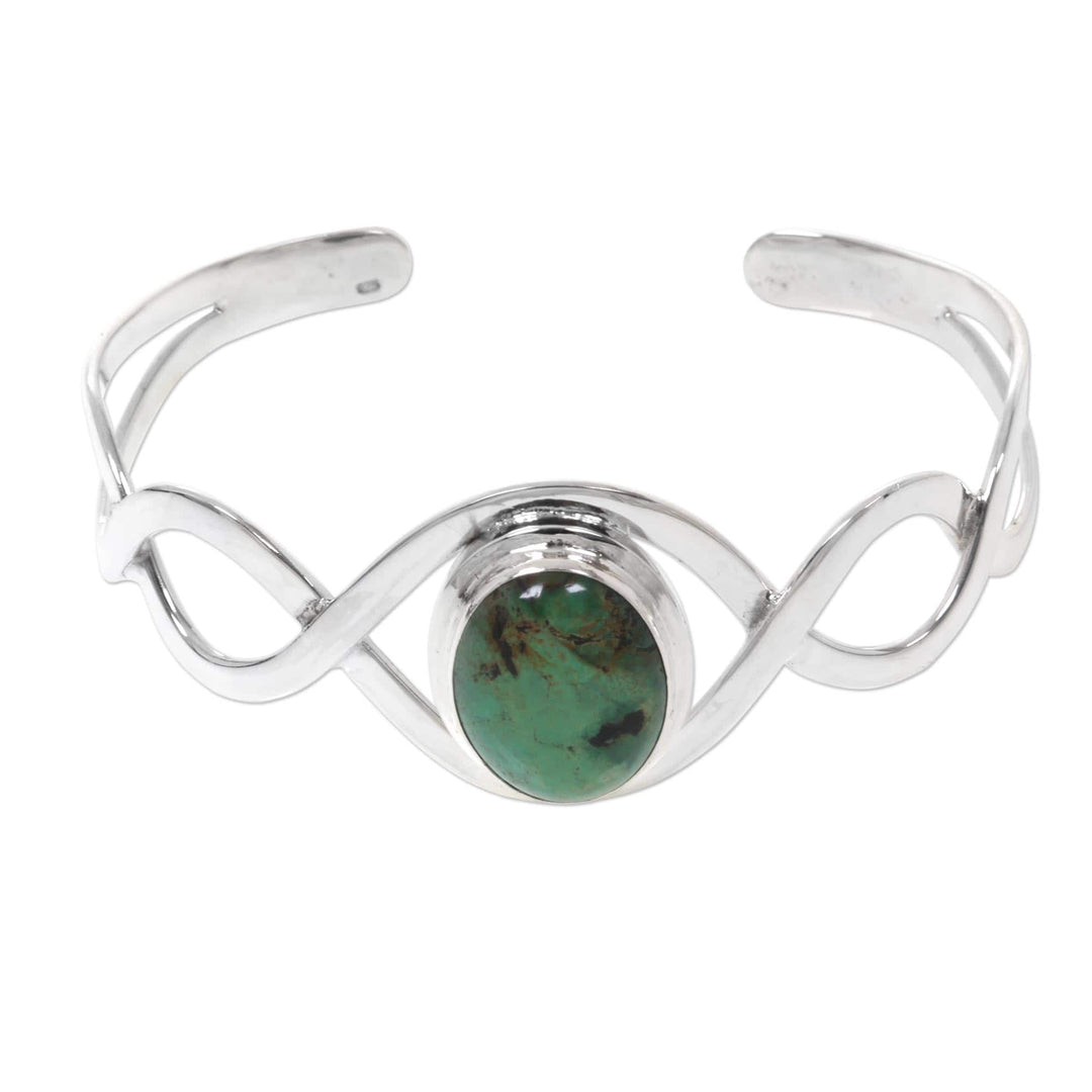 Sterling Silver and Reconstituted Turquoise Cuff Bracelet - DNA