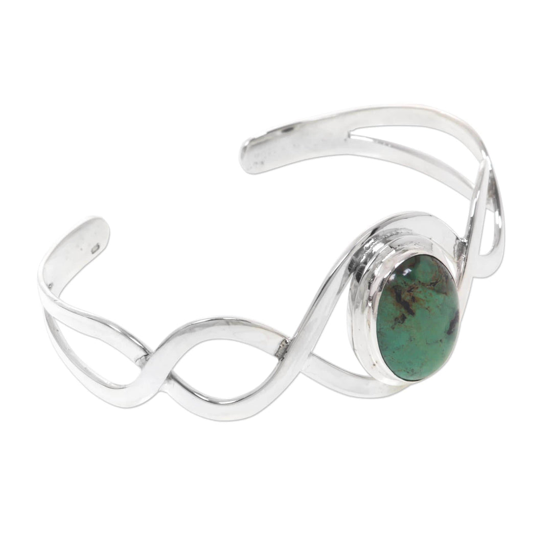 Sterling Silver and Reconstituted Turquoise Cuff Bracelet - DNA