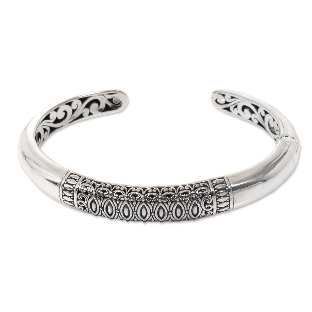 Sterling Silver Cuff Bracelet - Entrancing Fern