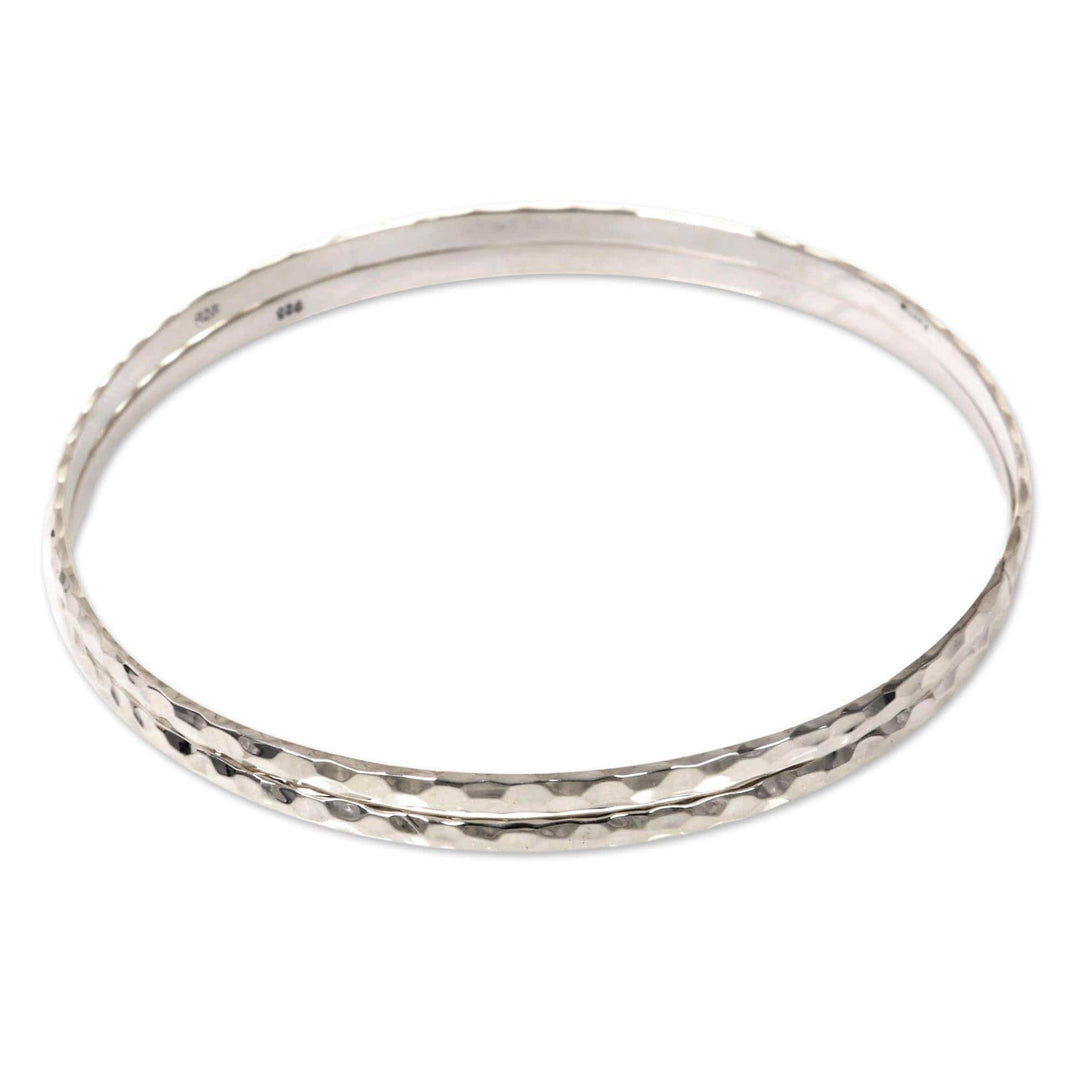 Women's Bangle Bracelets in Sterling Silver (Pair) - Sterling Circles