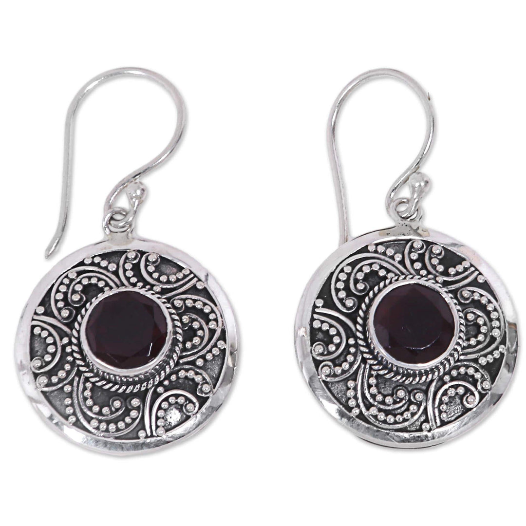 Sterling Silver Garnet Earrings - Aura