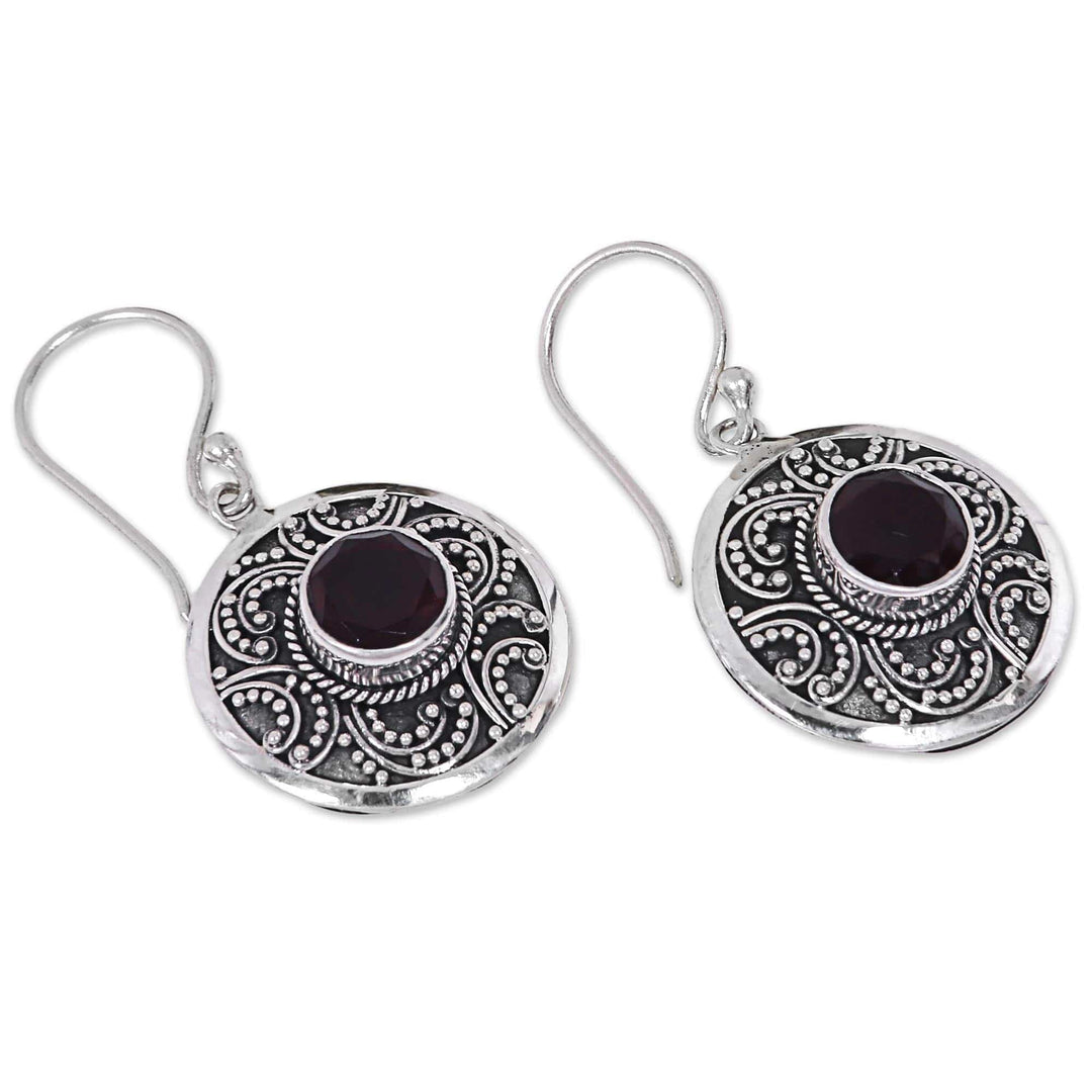 Sterling Silver Garnet Earrings - Aura