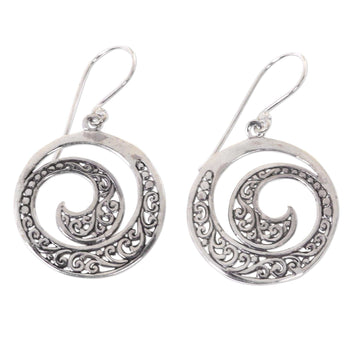 Original Earrings Handcrafted of Sterling Silver - Ferns in Moonlight