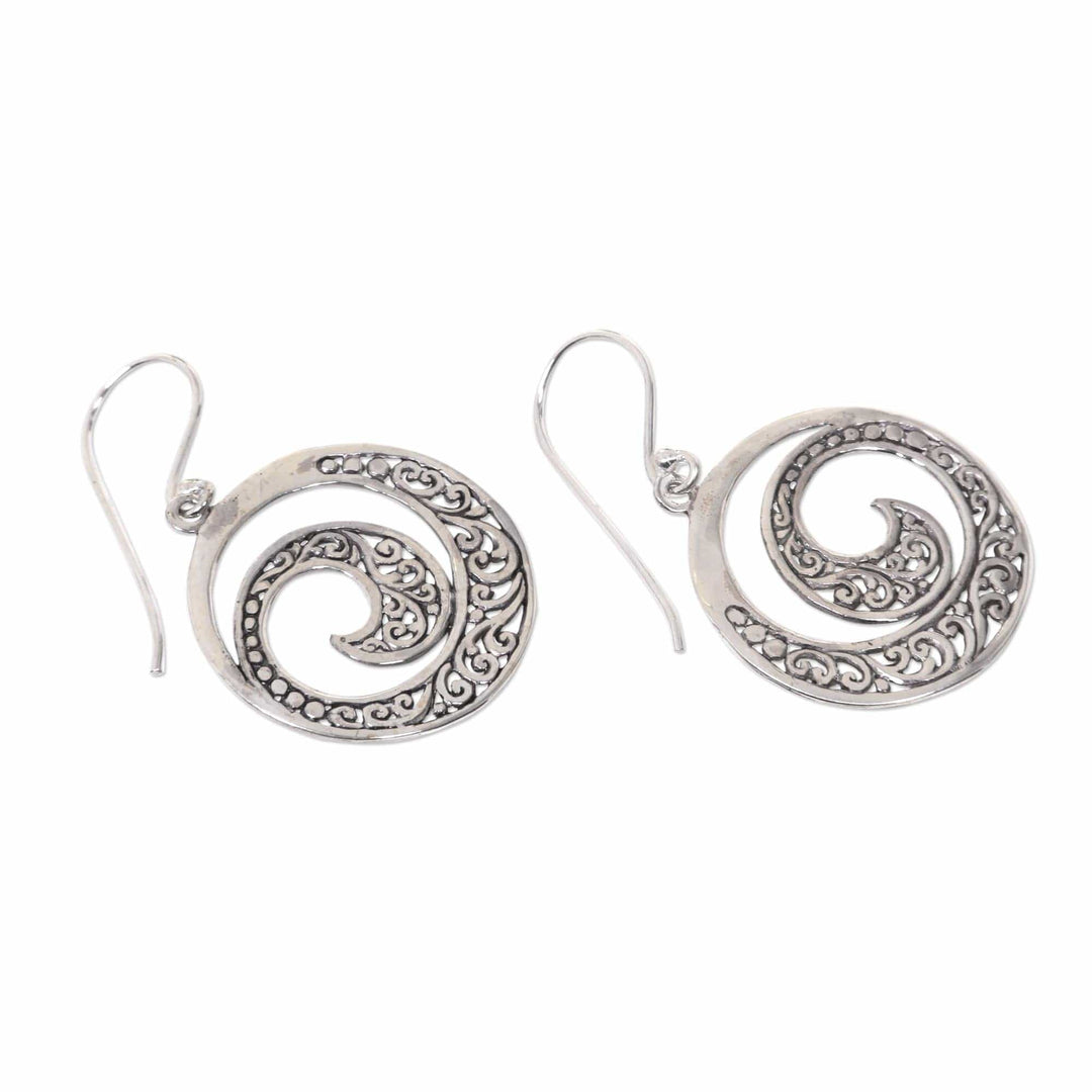 Original Earrings Handcrafted of Sterling Silver - Ferns in Moonlight