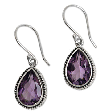Silver Earrings with Amethyst Total 8 Carats - Sparkling Dew