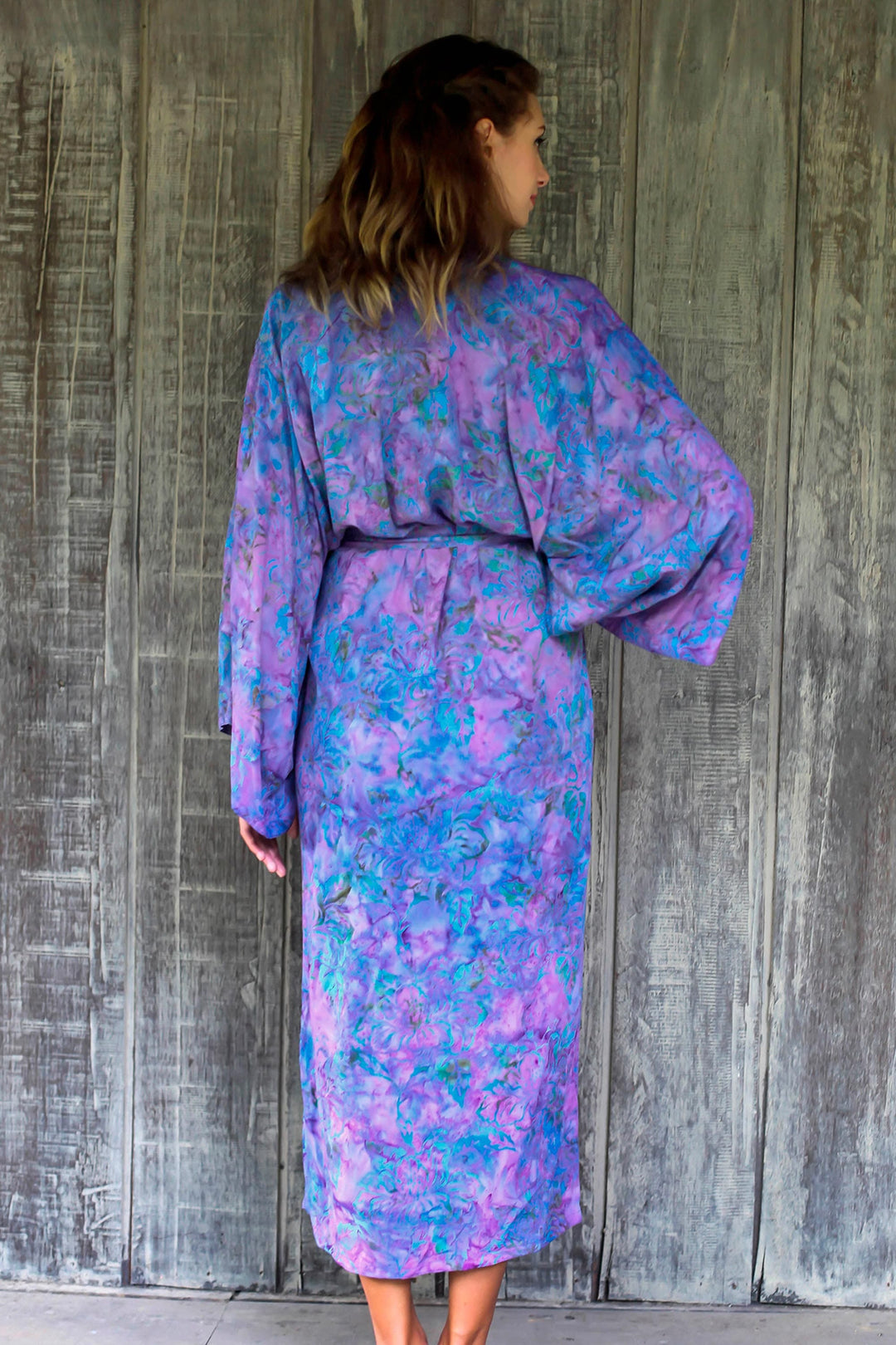 Purple Batik Rayon Robe - Purple Mist