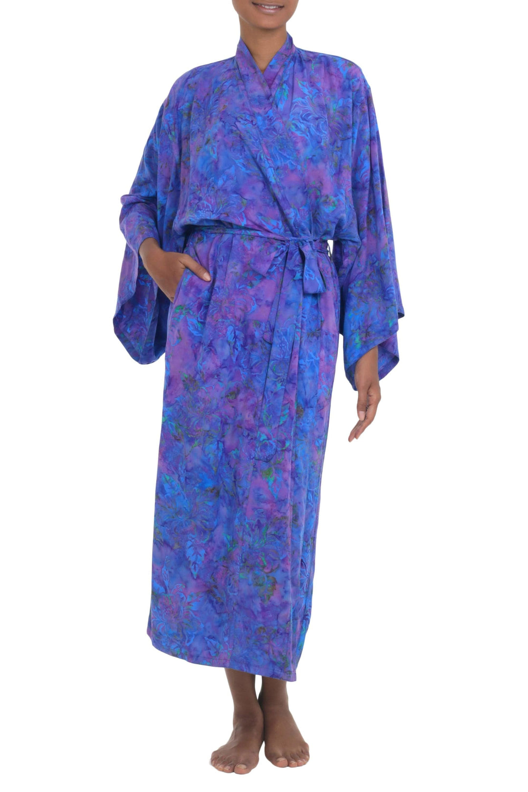 Purple Batik Rayon Robe - Purple Mist
