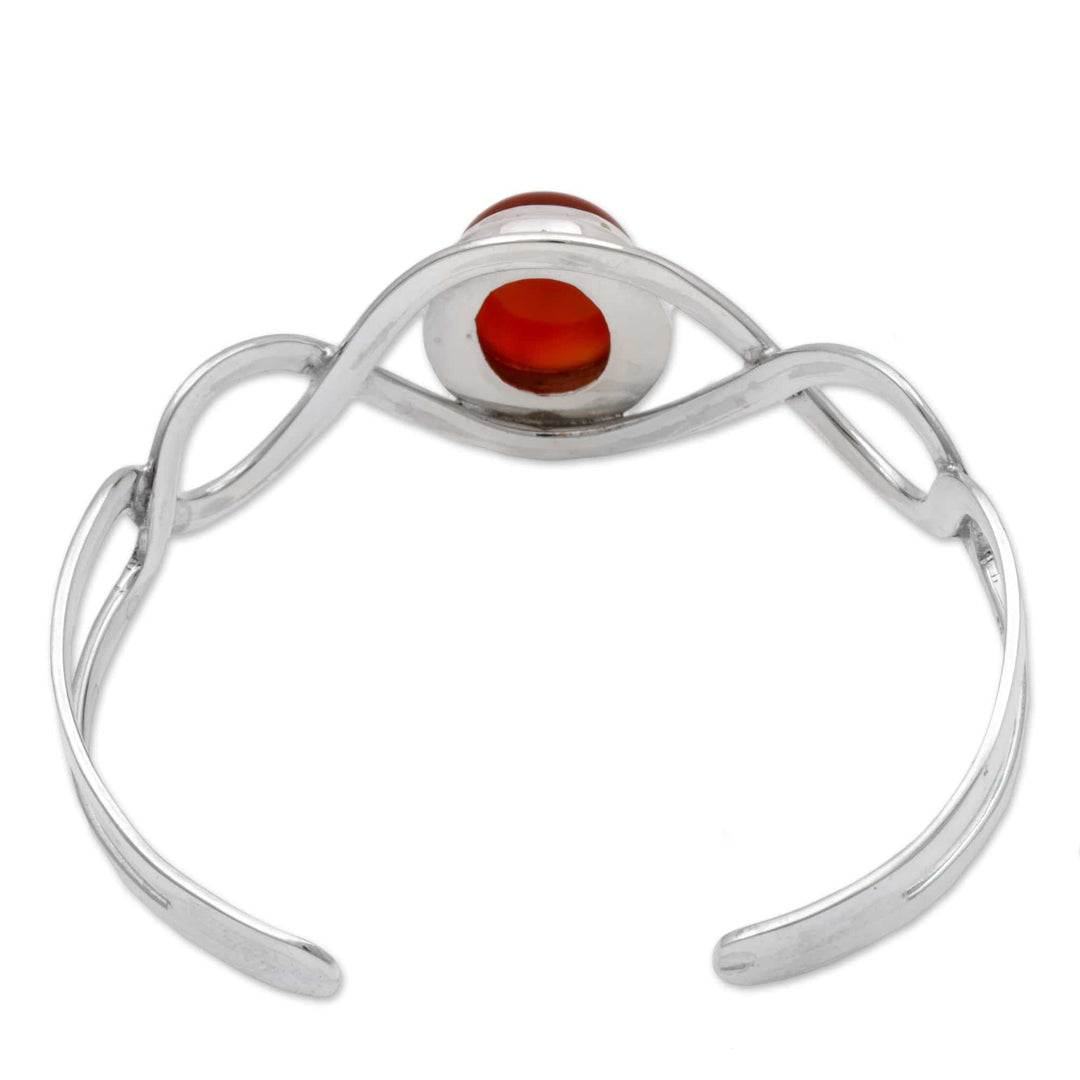 Carnelian and Sterling Silver Cuff Bracelet - DNA in Scarlet