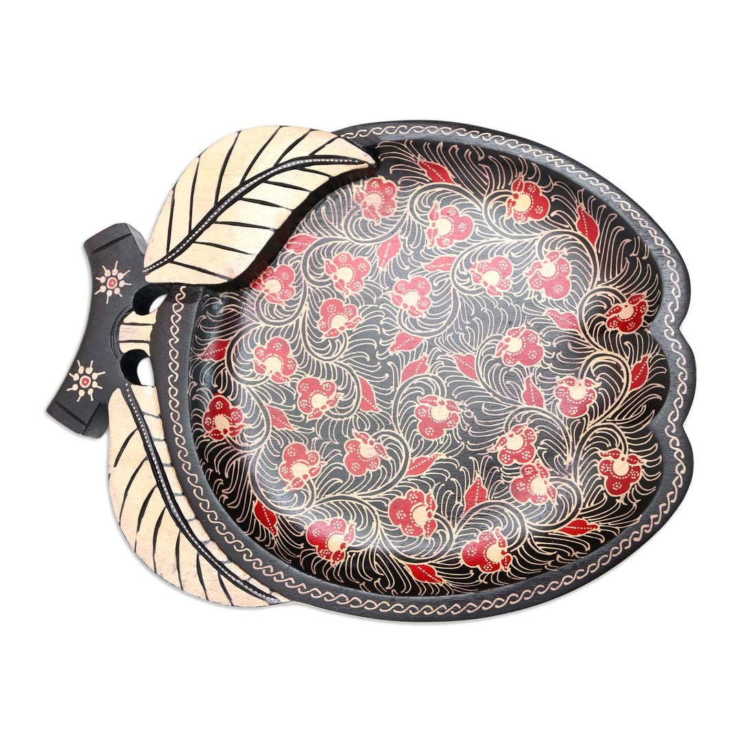 Batik Wood Apple-Shaped Decorative Tray - Lok Chan Apple