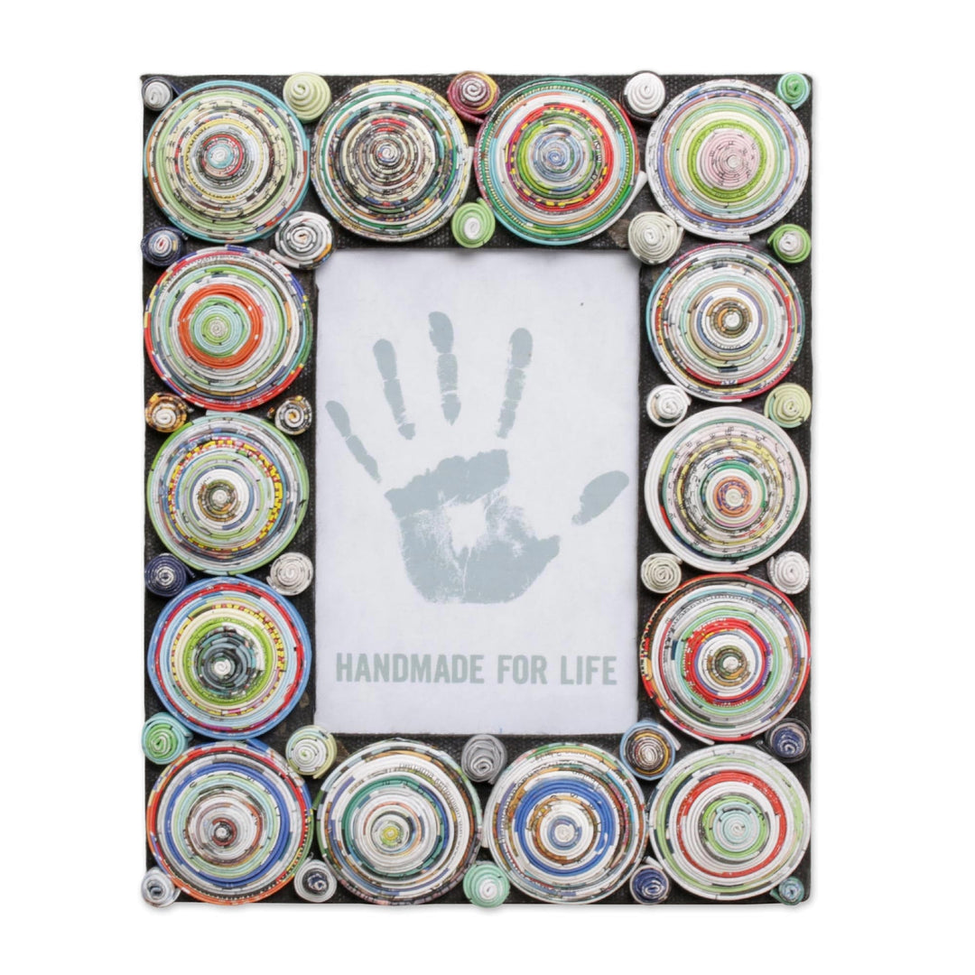 4x6 Recycled Paper Photo Frame with Multicolored Circles - Shrine City