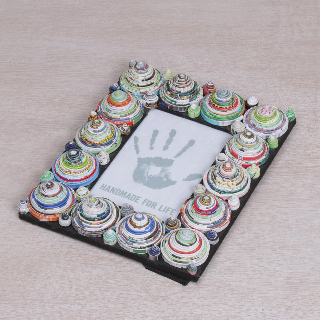 4x6 Recycled Paper Photo Frame with Multicolored Circles - Shrine City