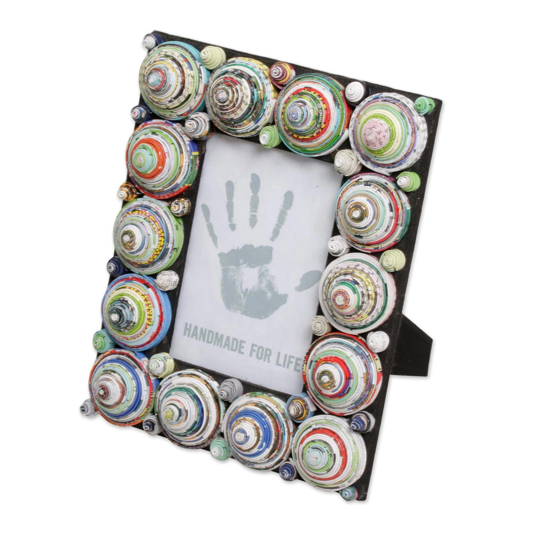 4x6 Recycled Paper Photo Frame with Multicolored Circles - Shrine City