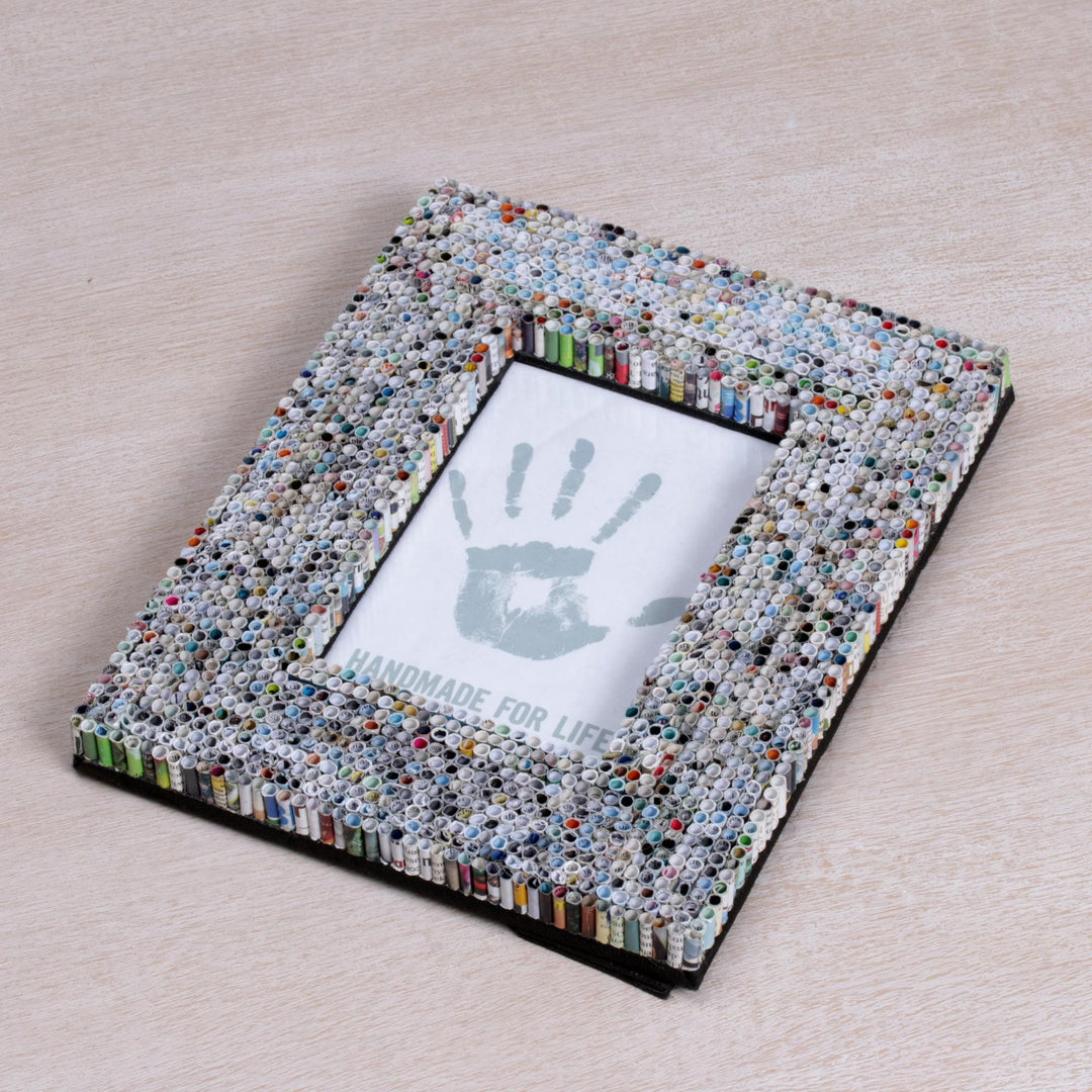 4x6 Recycled Paper Multicolored Photo Frame - Straw Memories