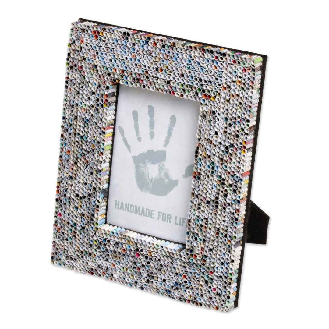 4x6 Recycled Paper Multicolored Photo Frame - Straw Memories