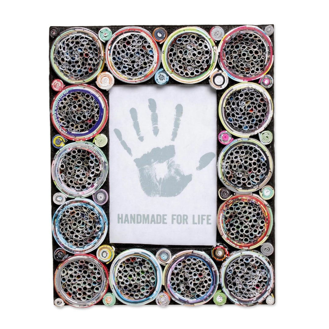 4x6 Recycled Paper Circle Motif Photo Frame - Memory Circles