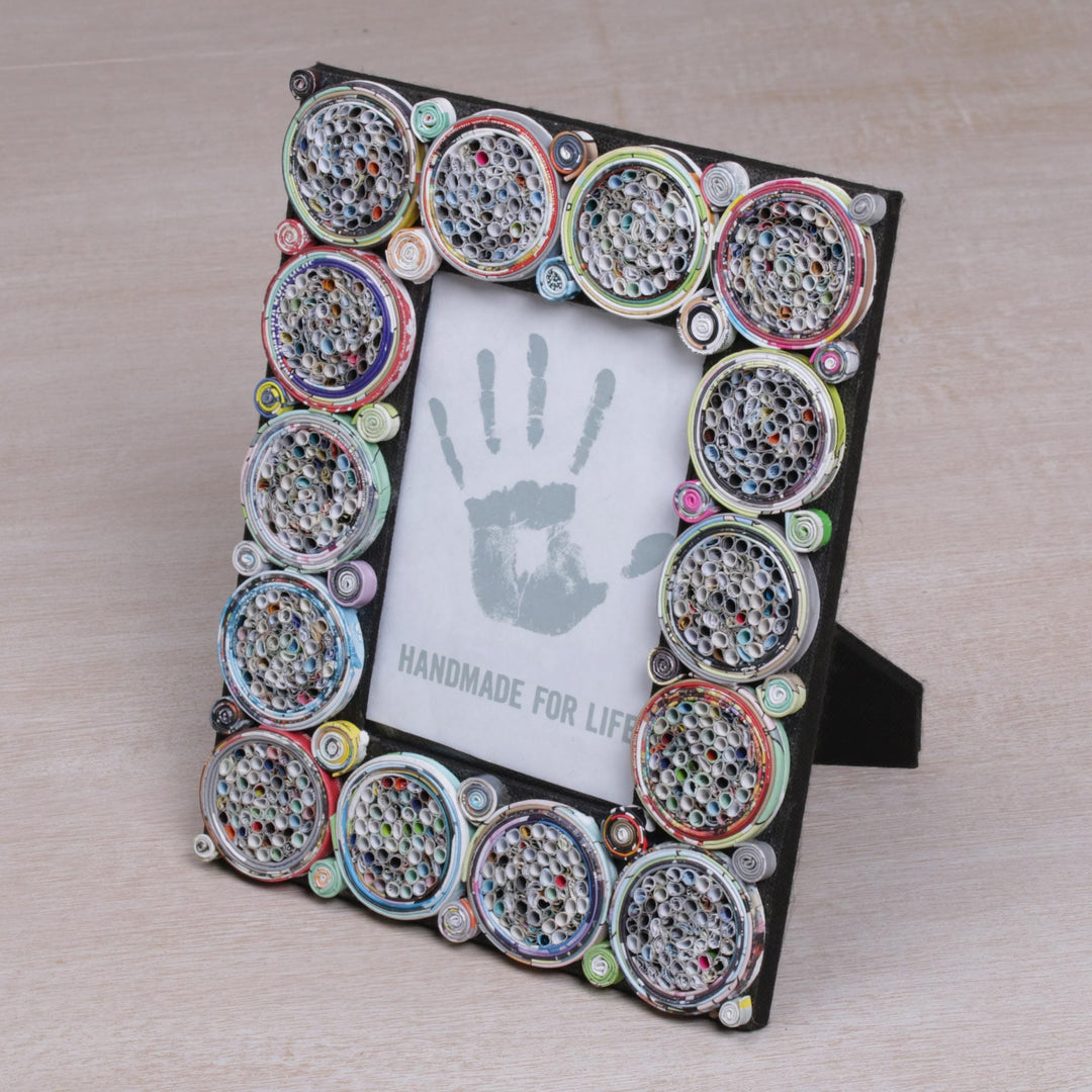 4x6 Recycled Paper Circle Motif Photo Frame - Memory Circles