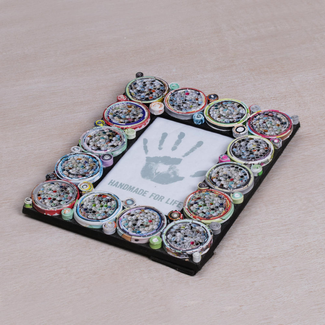 4x6 Recycled Paper Circle Motif Photo Frame - Memory Circles