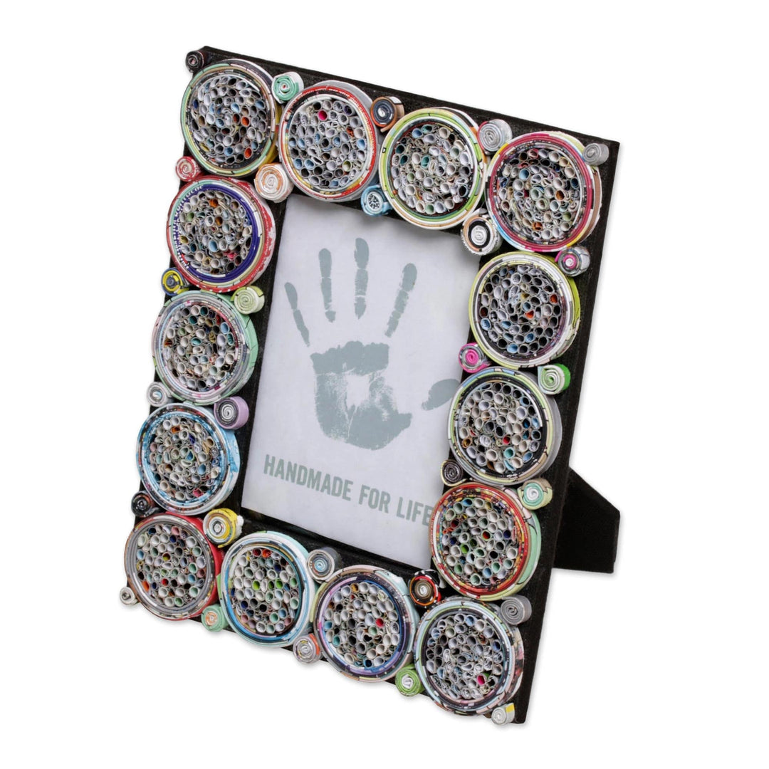 4x6 Recycled Paper Circle Motif Photo Frame - Memory Circles