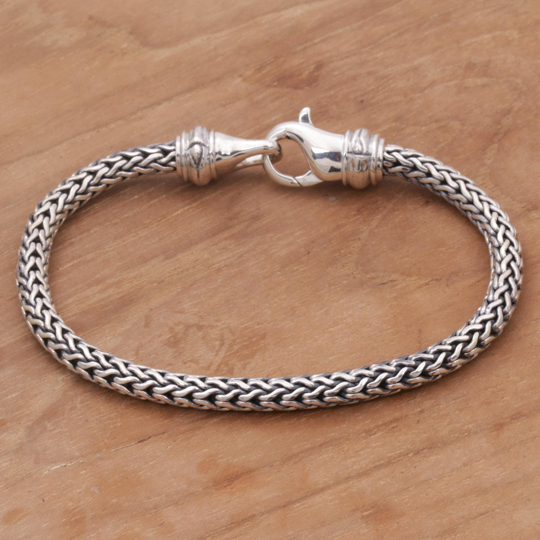 Sterling Silver Men's Chain Bracelet by Artisans - Confident Man