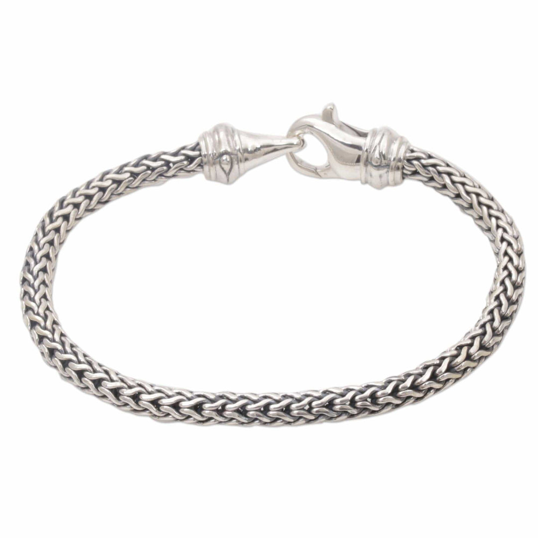Sterling Silver Men's Chain Bracelet by Artisans - Confident Man