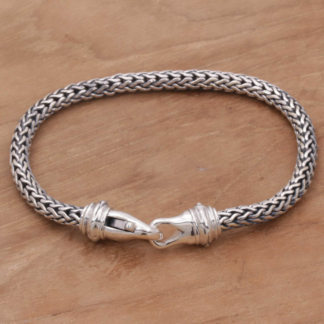 Sterling Silver Men's Chain Bracelet by Artisans - Confident Man