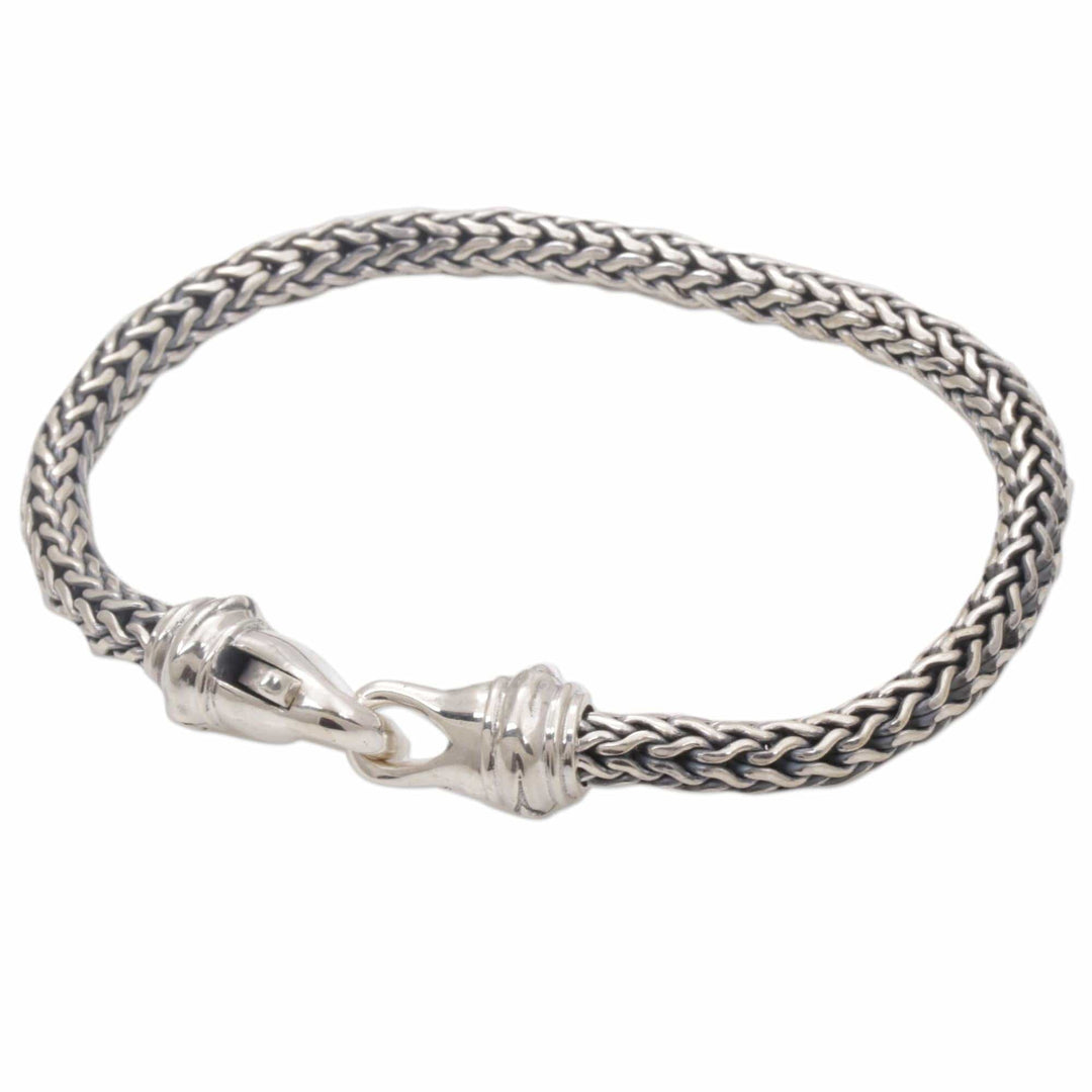 Sterling Silver Men's Chain Bracelet by Artisans - Confident Man