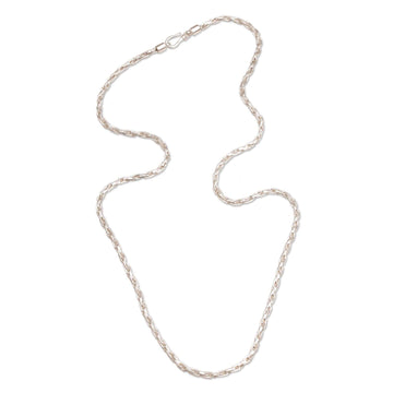 Sterling Silver Rope Chain Necklace - Luminous Sparkle
