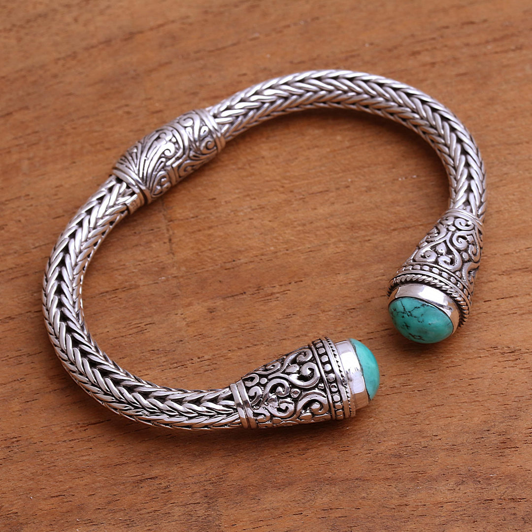 Sterling Silver and Turquoise Cuff - Dragon Beauty