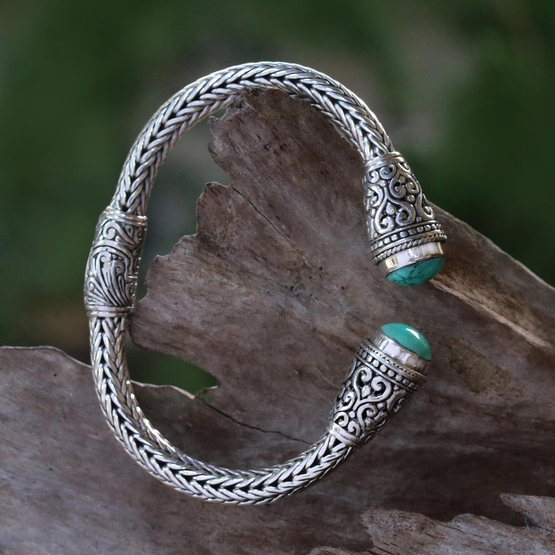 Sterling Silver and Turquoise Cuff - Dragon Beauty