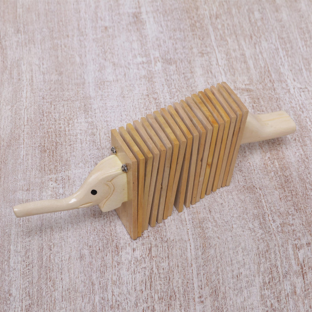 Wood Elephant-Shaped Clacker Instrument - Elephant Rhythm