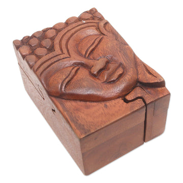 Hand Carved Buddha Motif Puzzle Box - Glory of Buddha