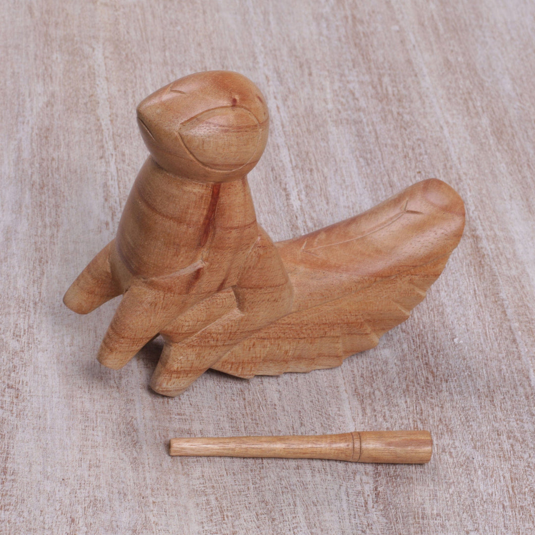 Hand Carved Cricket Suar Wood Percussion Instrument - Cricket Melody