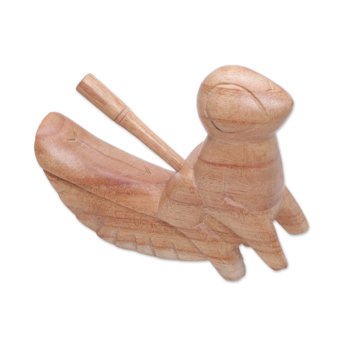 Hand Carved Cricket Suar Wood Percussion Instrument - Cricket Melody