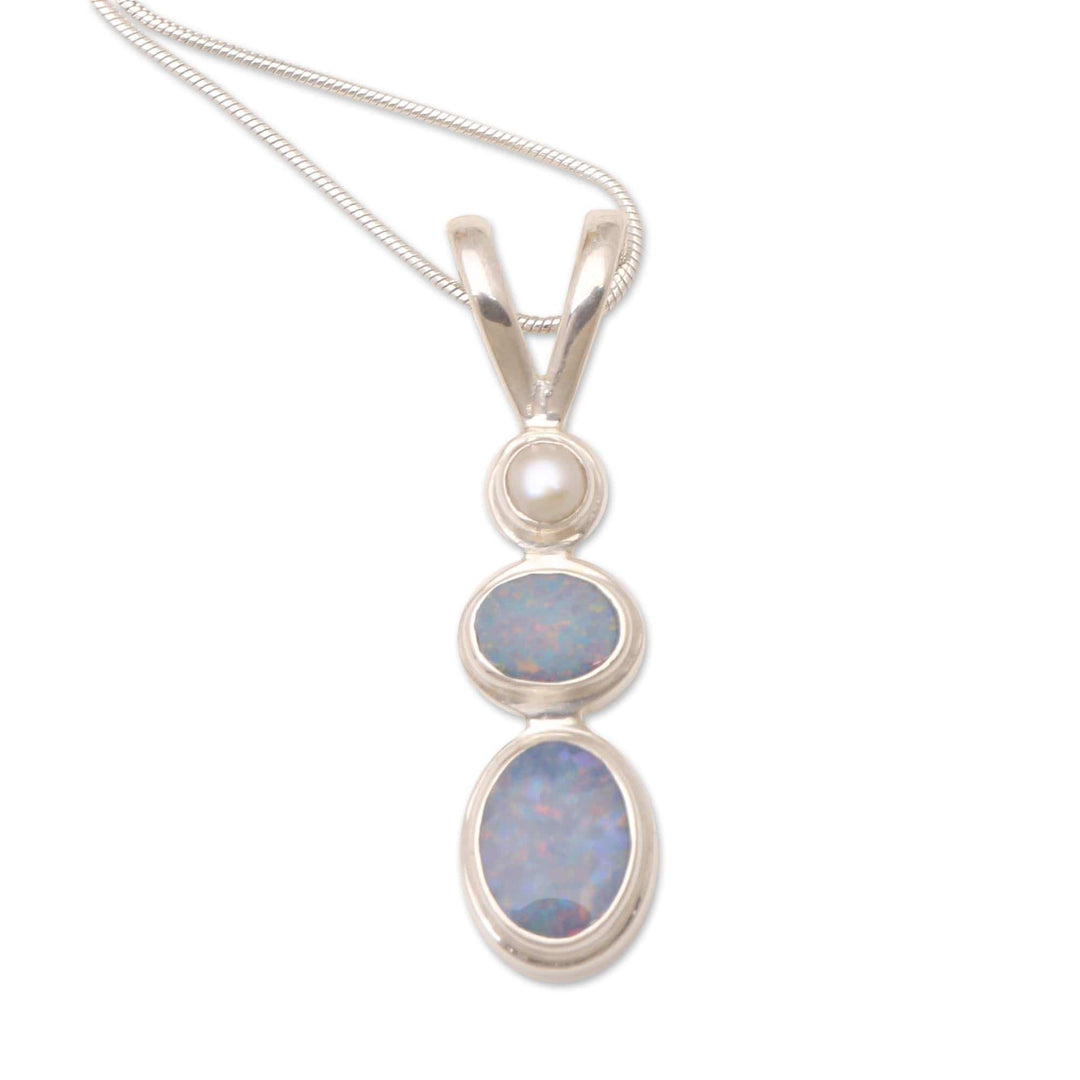 Opal Freshwater Cultured Pearl Pendant Necklace - Sea Symphony