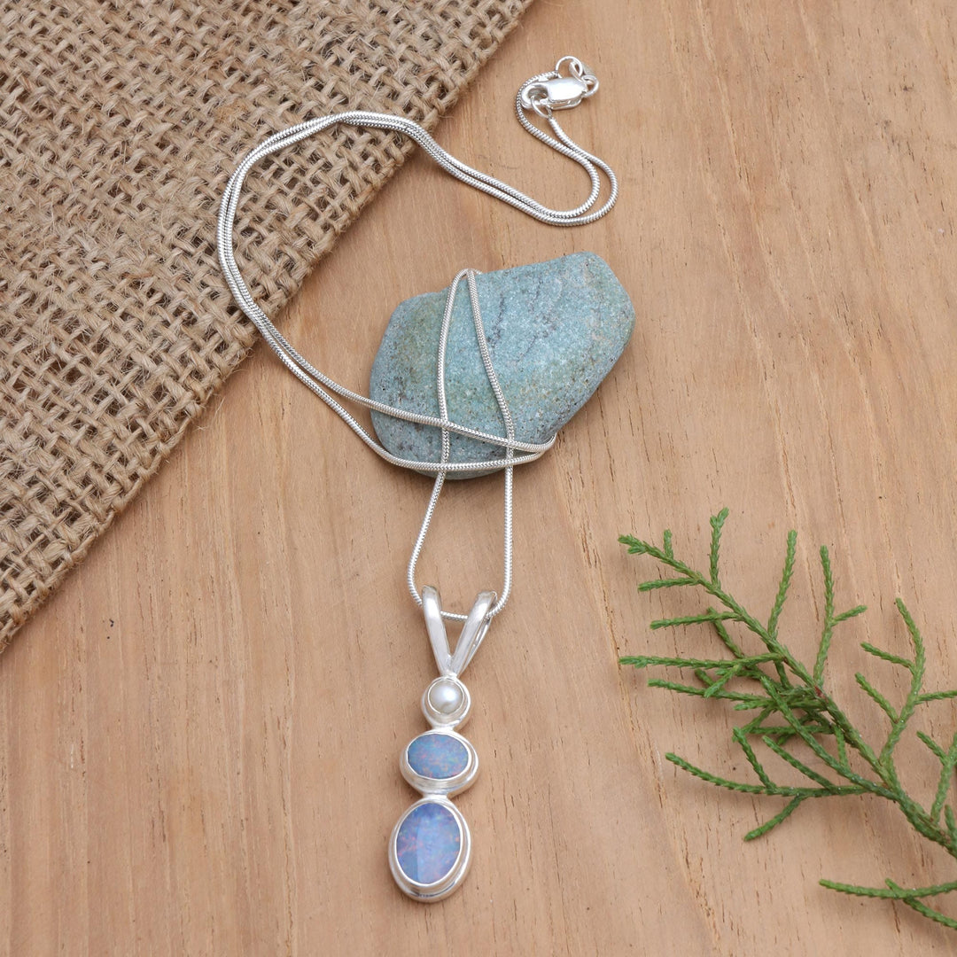 Opal Freshwater Cultured Pearl Pendant Necklace - Sea Symphony