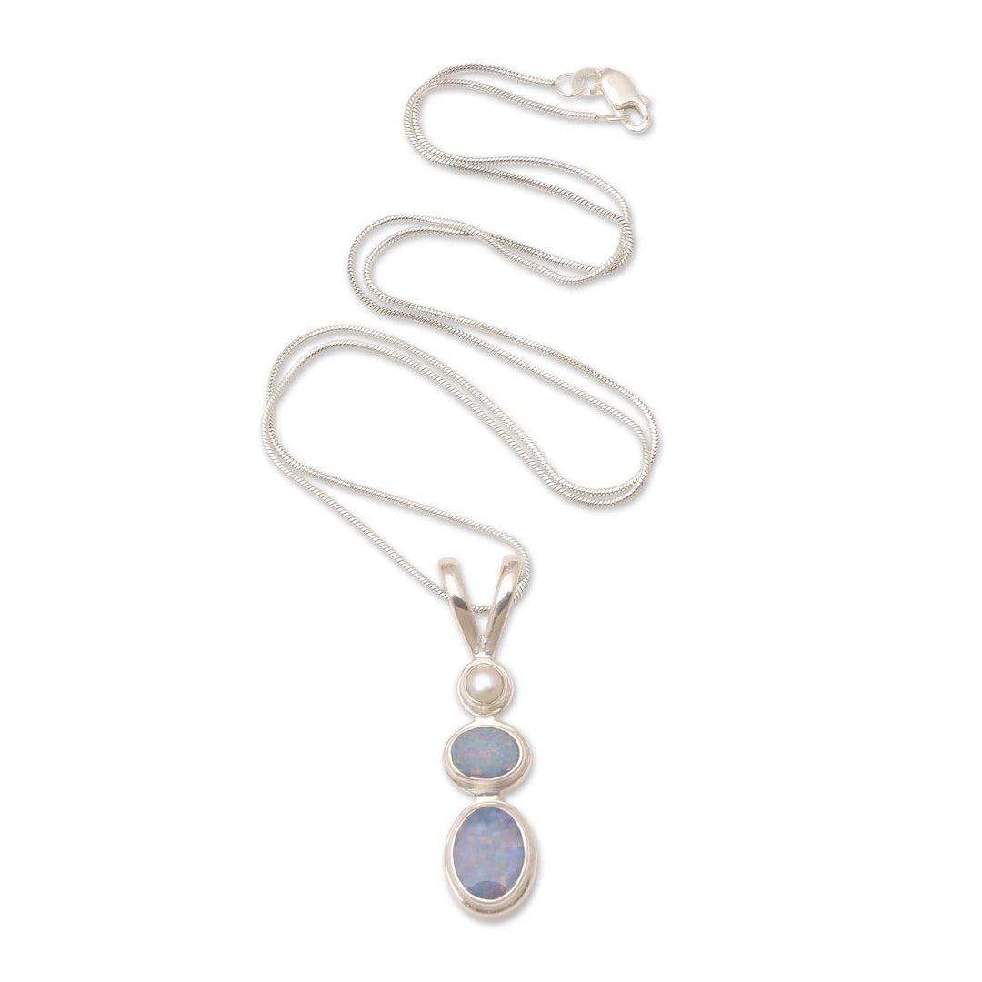 Opal Freshwater Cultured Pearl Pendant Necklace - Sea Symphony