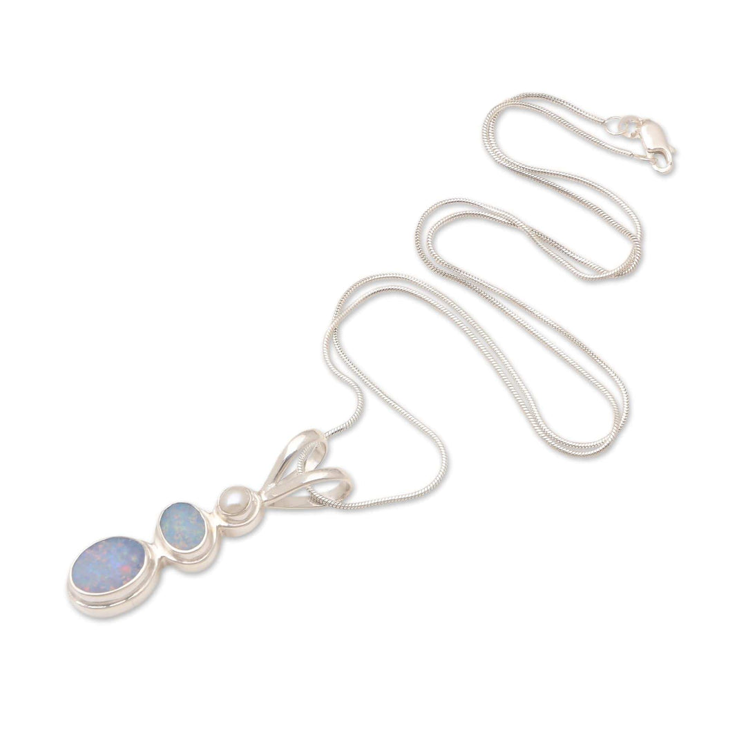 Opal Freshwater Cultured Pearl Pendant Necklace - Sea Symphony