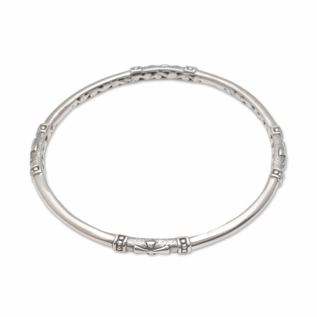 Handmade 925 Sterling Silver Bangle Bracelet Made in Bali - Pure Independence