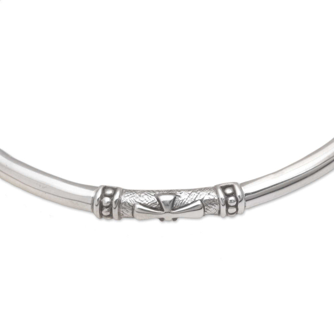 Handmade 925 Sterling Silver Bangle Bracelet Made in Bali - Pure Independence