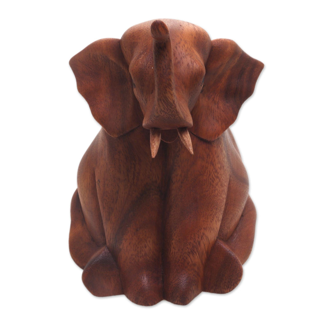 Suar Wood Sculpture - Elephant Child