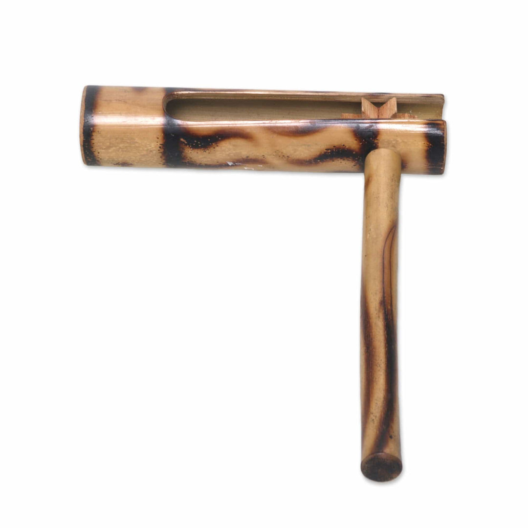 Frame Rattle Instrument Bamboo Football Rattle Instrument Hand Carved in Bali - Evening Cricke ...